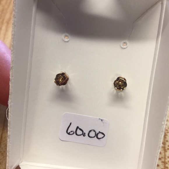 10kt Gold & Mystic Green Topaz Stud Earrings - Picture 7 of 7